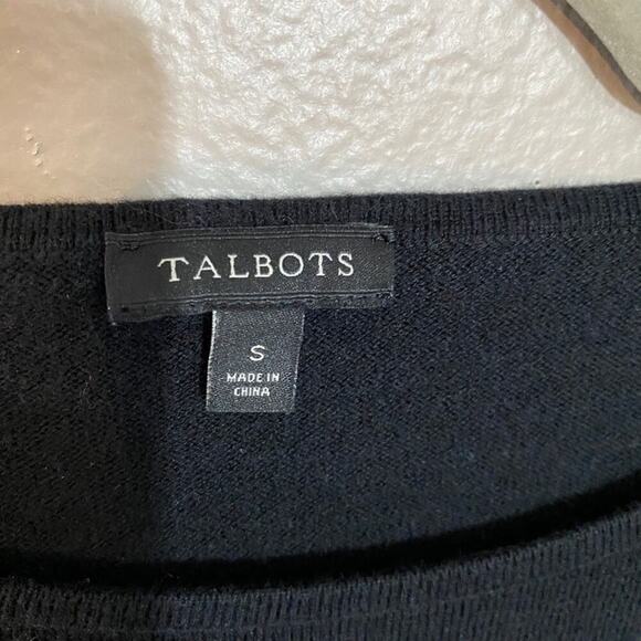 Talbots Black Long Tie Sleeve Sweater Sz S - Picture 4 of 9